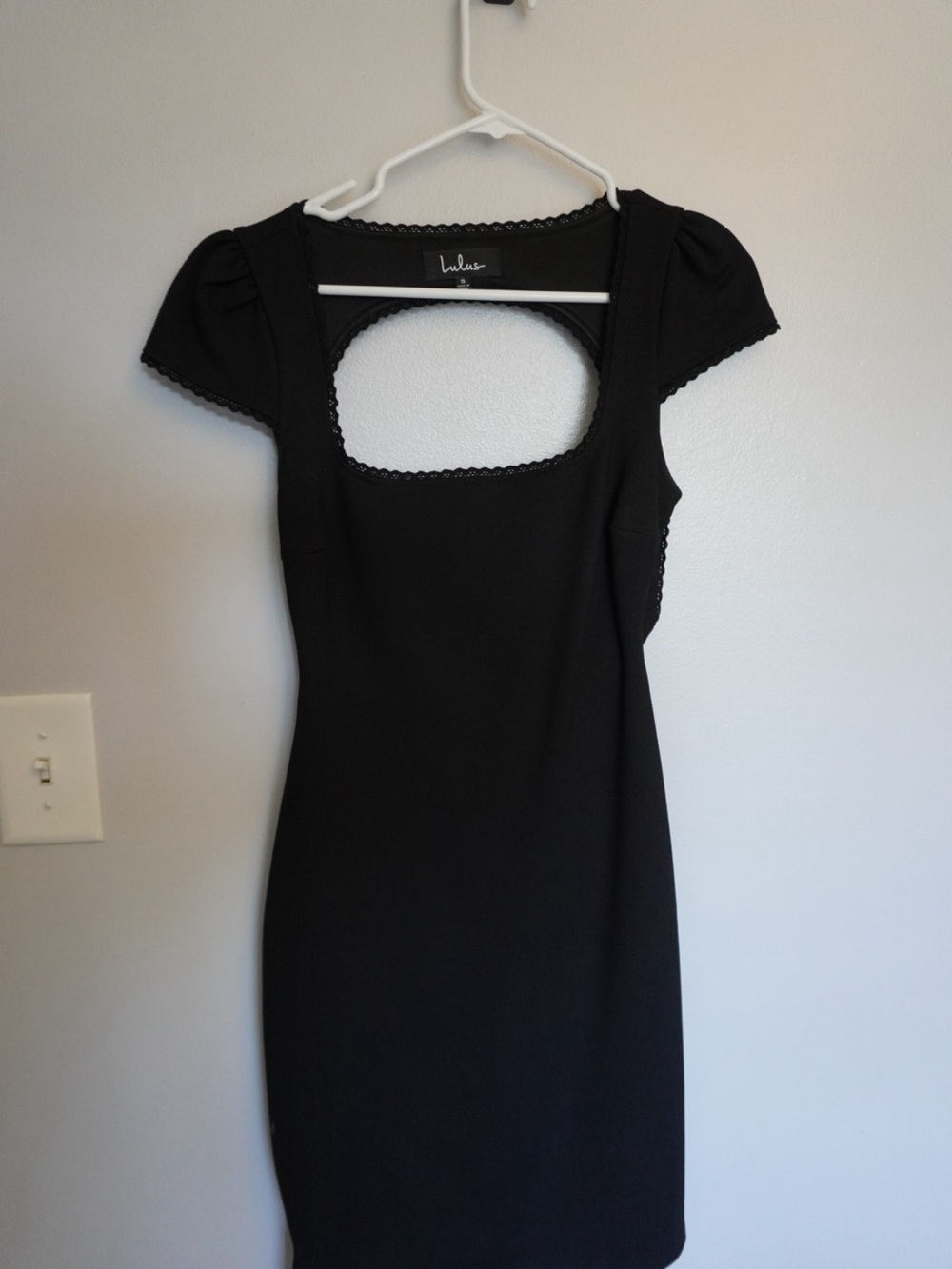 Lulu's Black Square-Cut Mini Dress